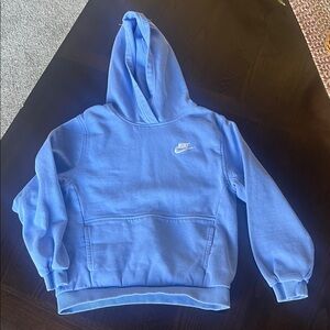 Nike Kids Blue Pullover Hoodie with White Logo